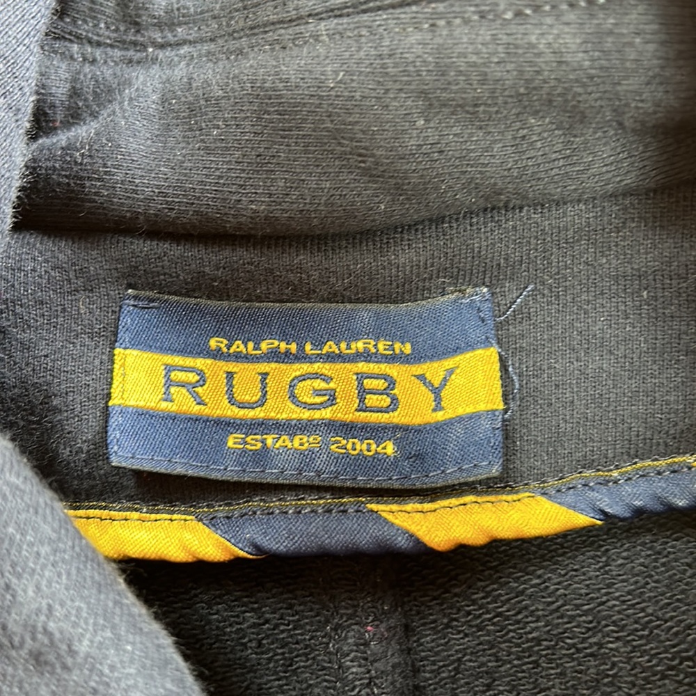 Ralph Lauren Rugby navy blue knit jacket. Blue buttons w/anchors. Size Large - Picture 2 of 12